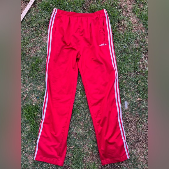 Vintage red Adidas snap off soccer track pants - Picture 3 of 4